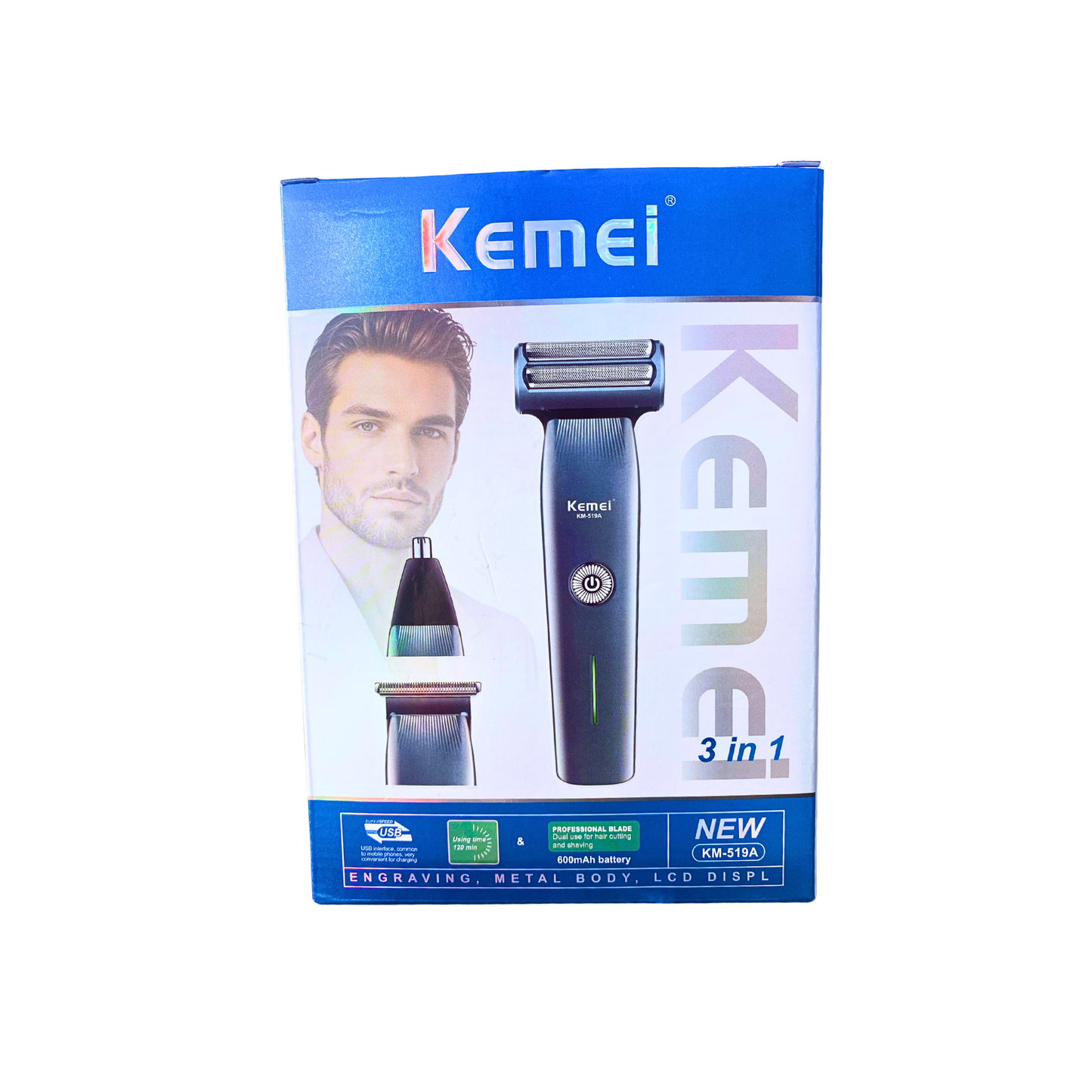 Kemei 3-in-1 Grooming Machine — The Ultimate All-Purpose Trimmer for Modern Men