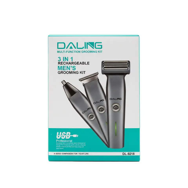 Daling 3-in-1 Rechargeable Grooming Machine | Trimmer, Shaver & Nose Hair Cutter for Men