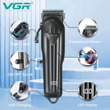 VGR V-282 Professional Salon Hair Trimmer – Cordless Zero Gap T-Blade