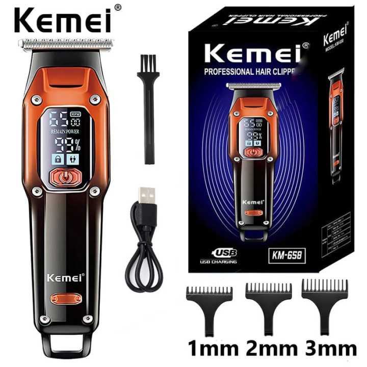 Kemei KM-658 Trimmer for Men – Rechargeable Hair & Beard Grooming Kit
