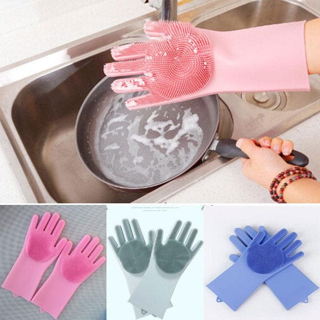 Rubber Dish Washing Gloves – Waterproof & Anti-Slip Cleaning Gloves