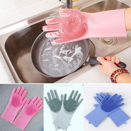 Rubber Dish Washing Gloves – Waterproof & Anti-Slip Cleaning Gloves