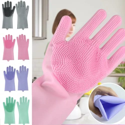 Rubber Dish Washing Gloves – Waterproof & Anti-Slip Cleaning Gloves