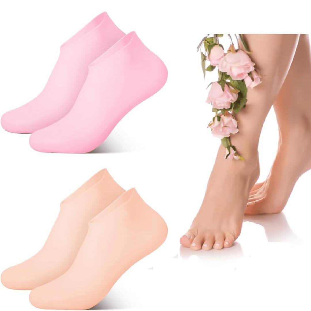 Hydrating Gel Silicone Socks for Dry Feet & Cracked Heels Repair