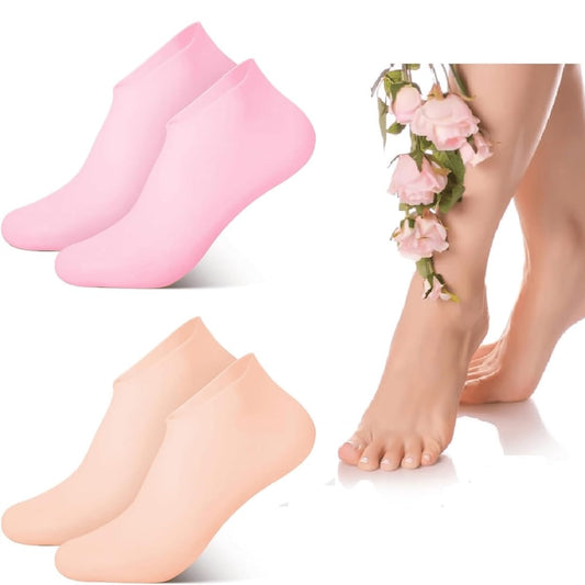 Hydrating Gel Silicone Socks for Dry Feet & Cracked Heels Repair
